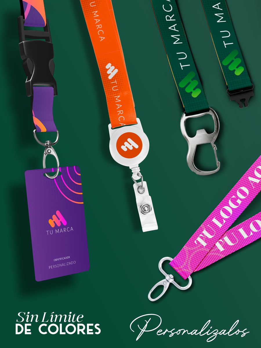 Sin límite de colores — Lanyards personalizados